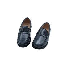 Navy Waxed Leather