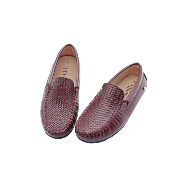 Burgundy leather