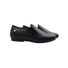 Black leather dress shoe