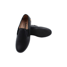 Black leather dress shoe