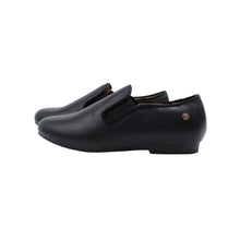 Black leather dress shoe