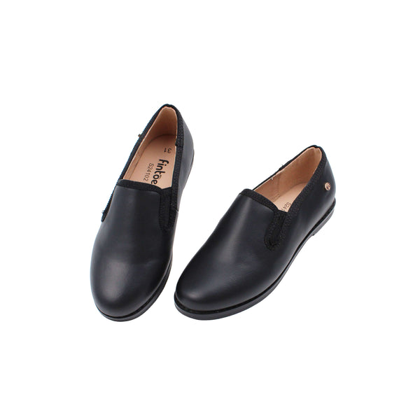 Black leather dress shoe